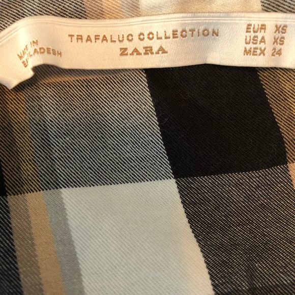 Zara Plaid Button Down Tunic/mini Dress - Picture 5 of 5